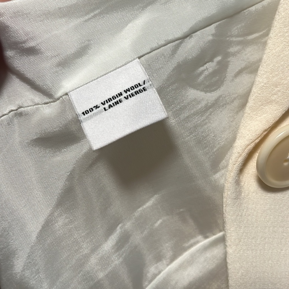 LAFAYETTE 148 NEW YORK (NWT) 100% Virgin Wool Cream Tailored Blazer, Size 0 - Picture 10 of 11